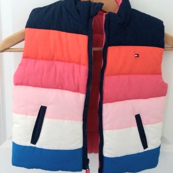 Tommy Hilfiger Other - Tommy Hilfiger Reversible Colorful Puffer Vest Full Zip Size 4 Years Kids